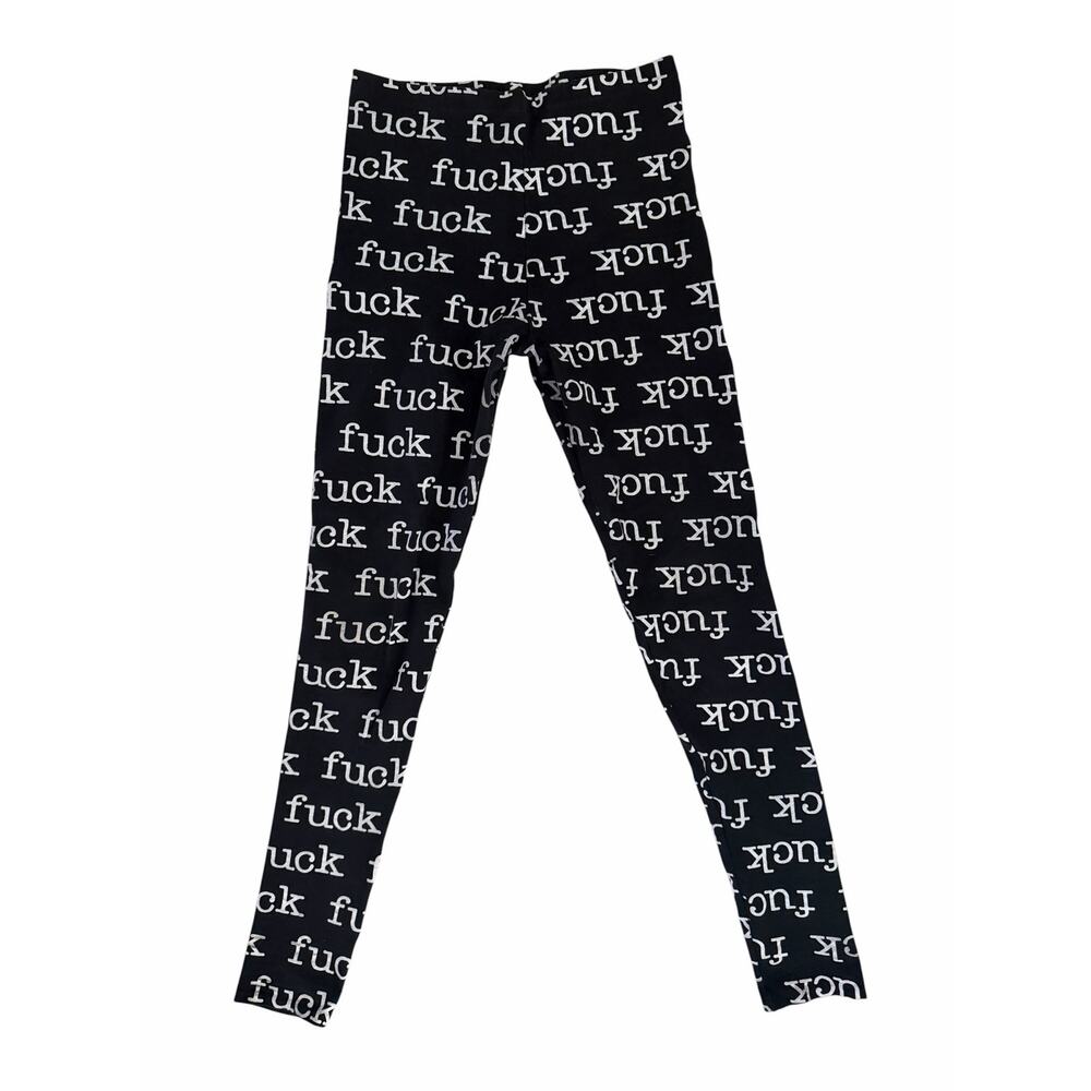 VINTAGE 80'S Lip Service leggings  F**K sz S/M - Picture 2 of 4